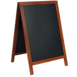 Securit Panneau trottoir DELUXE, avec tableau noir, acajou