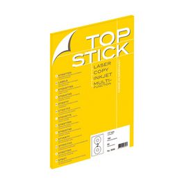 TOP STICK Etiquette CD/DVD, diamètre: 117 mm, blanc