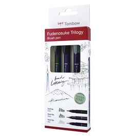 Tombow Crayon de calligraphie Fudenosuke Trilogy, set de 3