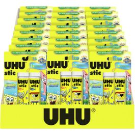 UHU Bâton de colle stic Bob l'éponge, 2 x 21 g, présentoir
