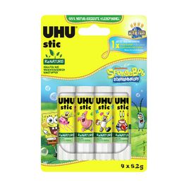 UHU Bâton de colle stic ReNATURE Bob l'éponge, 4 x 8,2 g