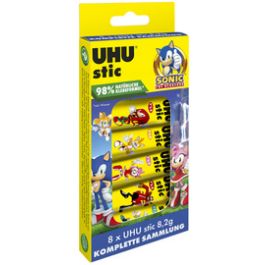 UHU Bâton de colle stic SONIC, Collection Box avec 8 x 8,2 g