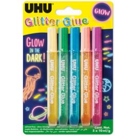 UHU Colle à paillettes Glitter Glue "GLOW IN THE DARK"