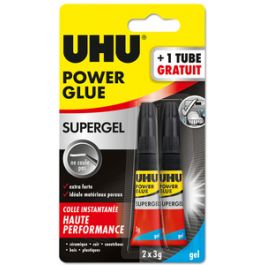 UHU Colle instantanée POWER GLUE ultra rapide SUPERGEL, 3 g
