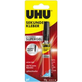 UHU Colle instantanée SUPERGEL, avec solvant, tube de 10 g