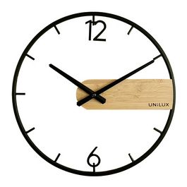 UNiLUX Horloge murale à quartz CIRCLE, noir/bambou