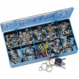 WEDO Anneaux porte-clé en métal, assortiment de 300 pièces