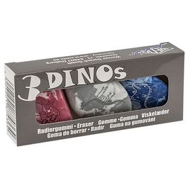 WEDO Gomme en plastique Pierre "DINO", set de 3