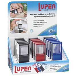 WEDO Loupe rectangulaire avec lampe LED, présentoir de 15 x15