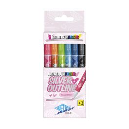 WEDO Marqueur créatif SILVER + OUTLINE, étui de 6