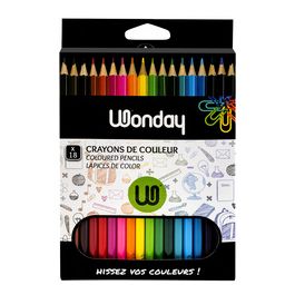 Wonday Crayons de couleur, étui carton de 18