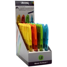 Wonday Stylo roller, pointe métal, présentoir de 36 x36
