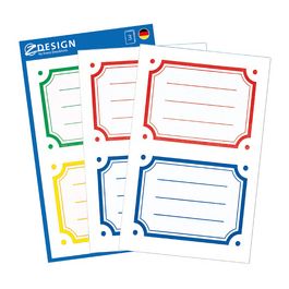 ZDesign SCHOOL Etiquettes livres "bordures", couleur