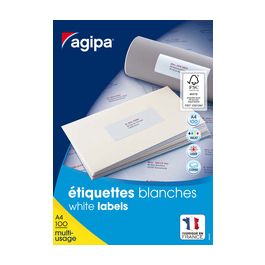agipa Etiquette universelle, 105 x 35 mm, coins droits