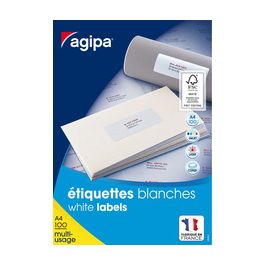 agipa Etiquette universelle, 199,6 x 143,5 mm, blanc