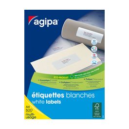 agipa Etiquette universelle, 38 x 21,2 mm, blanc