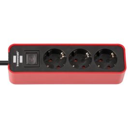 brennenstuhl Steckdosenleiste Ecolor 3-fach, schwarz / rot