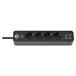 brennenstuhl Steckdosenleiste Ecolor, 4-fach, schwarz