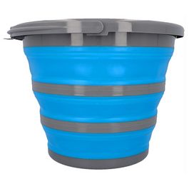 cartrend Seau, pliable, rond, 10 litres, gris/bleu