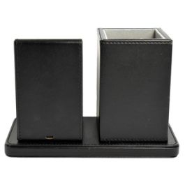 deflecto Organiseur de bureau avec chargeur Qi, noir