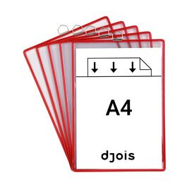 djois by tarifold Poche à anse, format A4, vertical, rouge x5