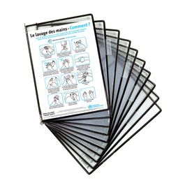 djois by tarifold Poche à pivot STERIFOLD Standard, A4, noir x10