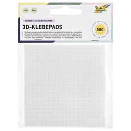 folia Carrés adhésifs 3D, 5 x 5 mm, blanc, assorti