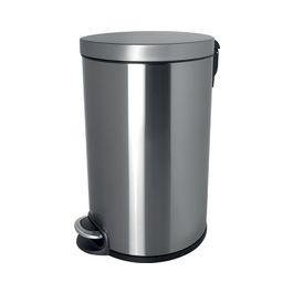 helit Poubelle à pédale "the silent", 12 litres, argent