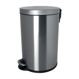 helit Poubelle à pédale "the silent", 20 litres, argent