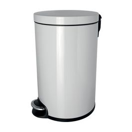 helit Poubelle à pédale "the silent", 20 litres, blanc