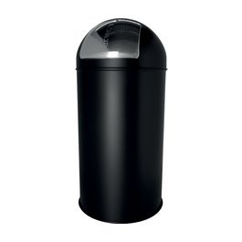 helit Poubelle en métal "the dome", 30 litres, noir