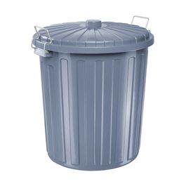 helit Poubelle "the big boy" avec couvercle, gris, 55 litres