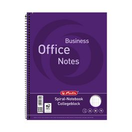 herlitz Bloc à spirale Business Office Notes, A4, recouvert