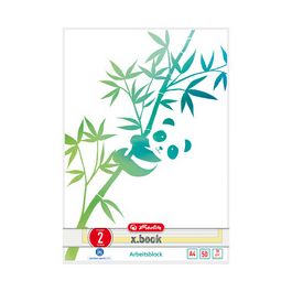 herlitz Bloc de cours GREENline A4, 50 feuilles, réglure 2