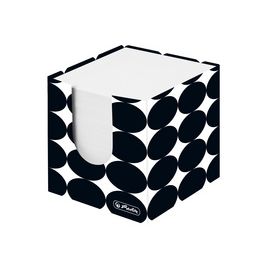 herlitz Cube bloc-notes Just Black, 90 x 90 mm, noir/blanc