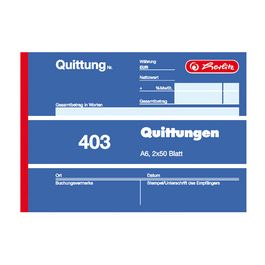 herlitz Formularbuch "Quittung 401", DIN A6, 50 Blatt