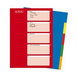 herlitz Intercalaires en plastique, uni, A4, 5 touches