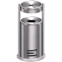 kerkmann Cendrier extérieur sur socle tec-art, rond, argent