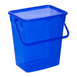 plast team Boîte à lessive, 10 litres, bleu transparent
