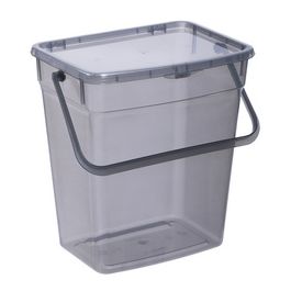 plast team Boîte à lessive, 10 litres, gris transparent