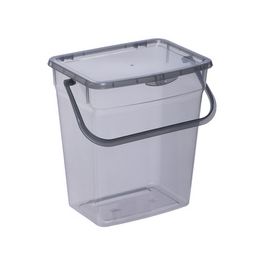 plast team Boîte à lessive, 6 litres, gris transparent