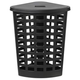 plast team Panier à linge BOSTON, 54 litres, d'angle, noir