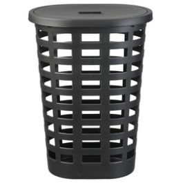 plast team Panier à linge BOSTON, 54 litres, ovale, noir