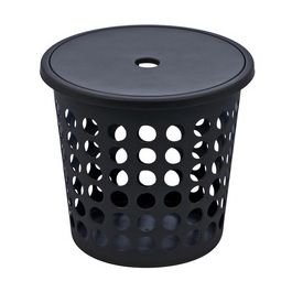 plast team Panier à linge SPRINGFIELD, 25 litres, rond, noir