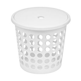 plast team Panier à linge SPRINGFIELD, 25 litres, rond,blanc