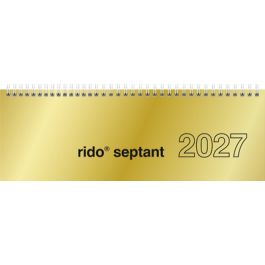 rido idé Tischkalender "septant", 2027, Glanzkarton gold
