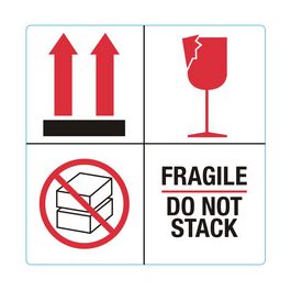 rillprint Étiquette "FRAGILE / DO NOT STACK"