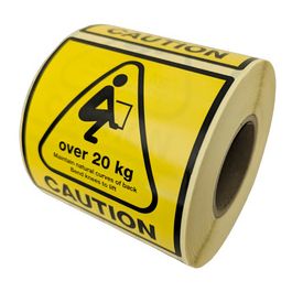 rillprint Étiquette d'avertissement "CAUTION OVER 20 KG"