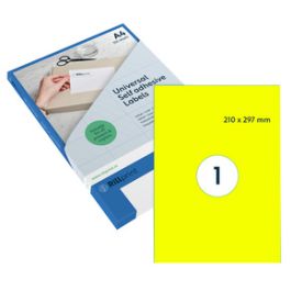 rillprint Étiquette fluorescente, 105 x 74 mm, jaune