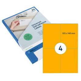 rillprint Étiquette fluorescente, 105 x 74 mm, orange